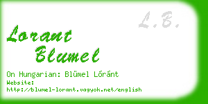 lorant blumel business card