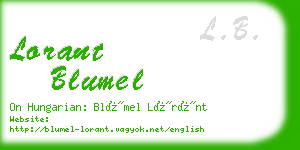 lorant blumel business card